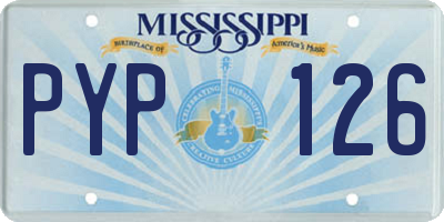 MS license plate PYP126