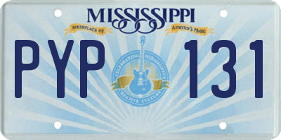 MS license plate PYP131
