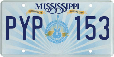 MS license plate PYP153