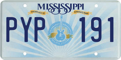 MS license plate PYP191