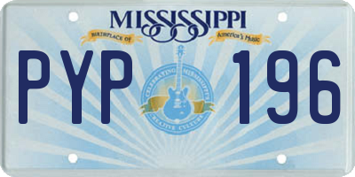 MS license plate PYP196