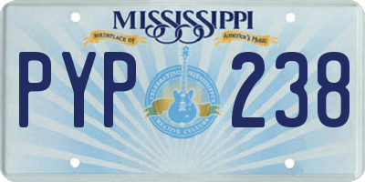 MS license plate PYP238