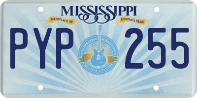 MS license plate PYP255