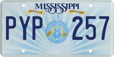 MS license plate PYP257