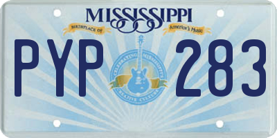 MS license plate PYP283