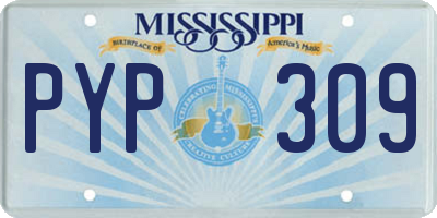 MS license plate PYP309