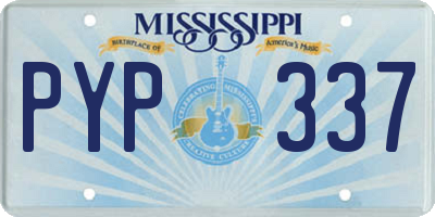 MS license plate PYP337