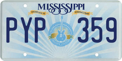 MS license plate PYP359