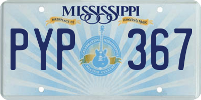 MS license plate PYP367