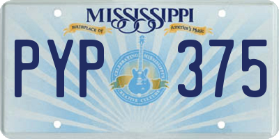 MS license plate PYP375