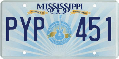 MS license plate PYP451