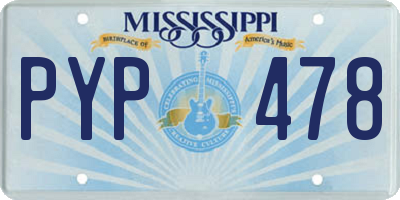 MS license plate PYP478