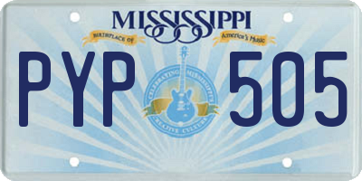 MS license plate PYP505