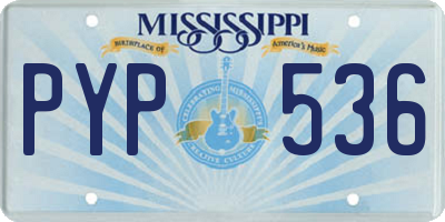 MS license plate PYP536