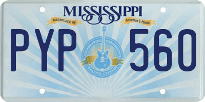 MS license plate PYP560