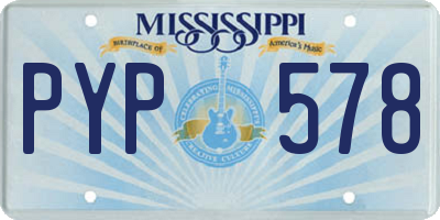 MS license plate PYP578