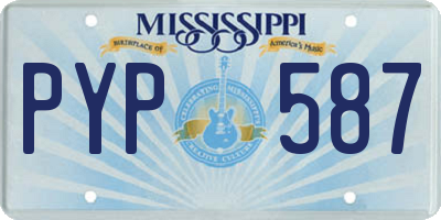 MS license plate PYP587