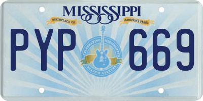 MS license plate PYP669