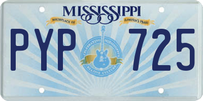 MS license plate PYP725