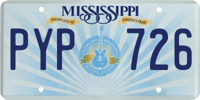 MS license plate PYP726