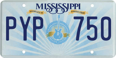 MS license plate PYP750