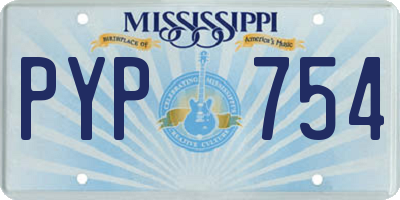 MS license plate PYP754