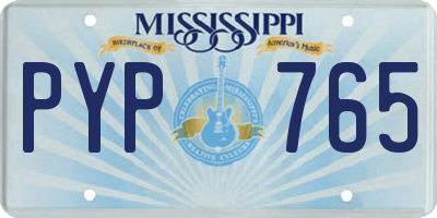 MS license plate PYP765