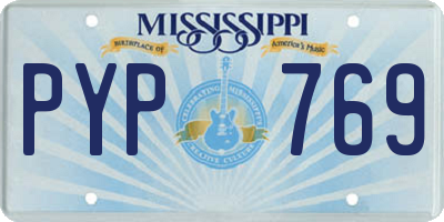 MS license plate PYP769