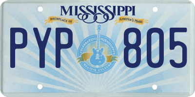 MS license plate PYP805