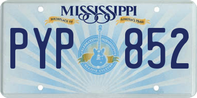 MS license plate PYP852