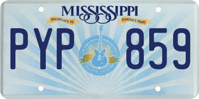 MS license plate PYP859