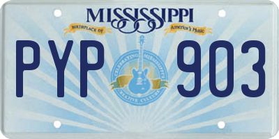 MS license plate PYP903