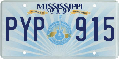 MS license plate PYP915