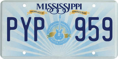 MS license plate PYP959