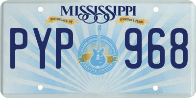 MS license plate PYP968