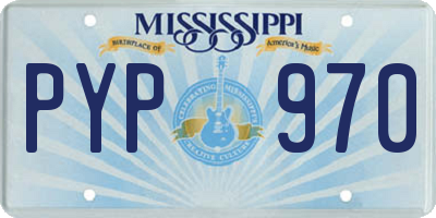 MS license plate PYP970