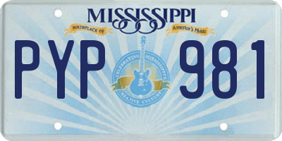 MS license plate PYP981