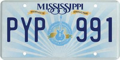 MS license plate PYP991