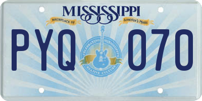 MS license plate PYQ070
