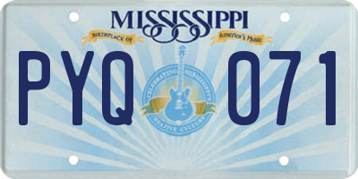 MS license plate PYQ071