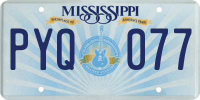 MS license plate PYQ077