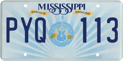 MS license plate PYQ113