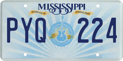 MS license plate PYQ224