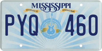 MS license plate PYQ460