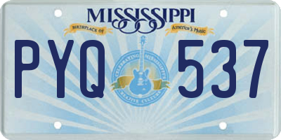MS license plate PYQ537