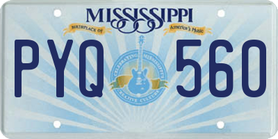MS license plate PYQ560