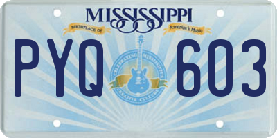 MS license plate PYQ603