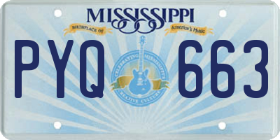 MS license plate PYQ663