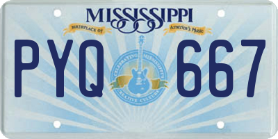 MS license plate PYQ667