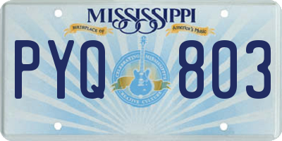 MS license plate PYQ803